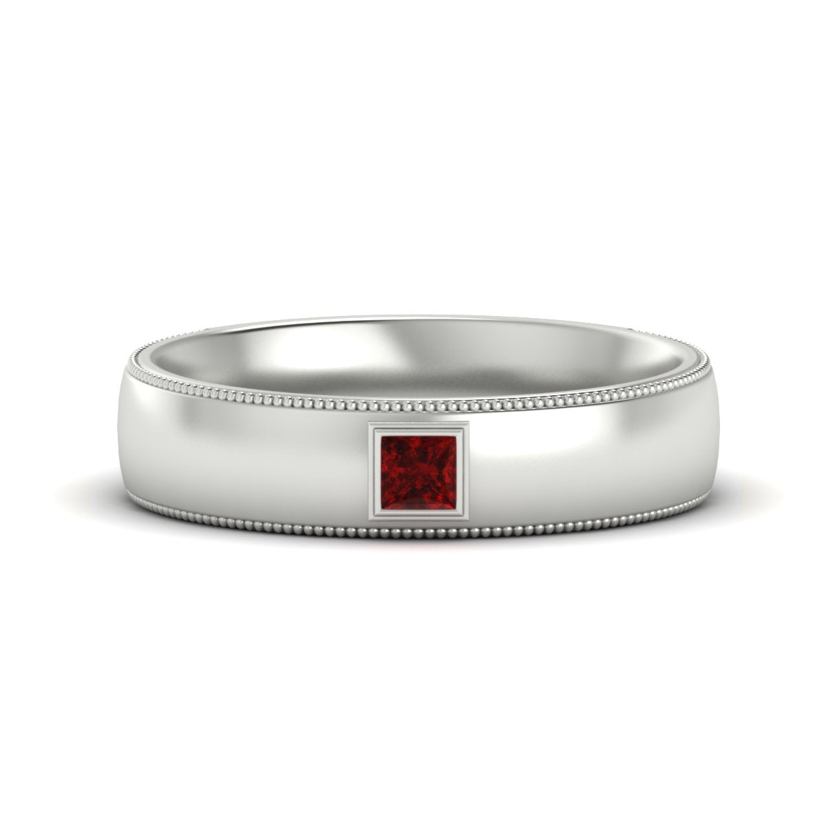 Princess Cut Mens Comfort Fit Promise Ring