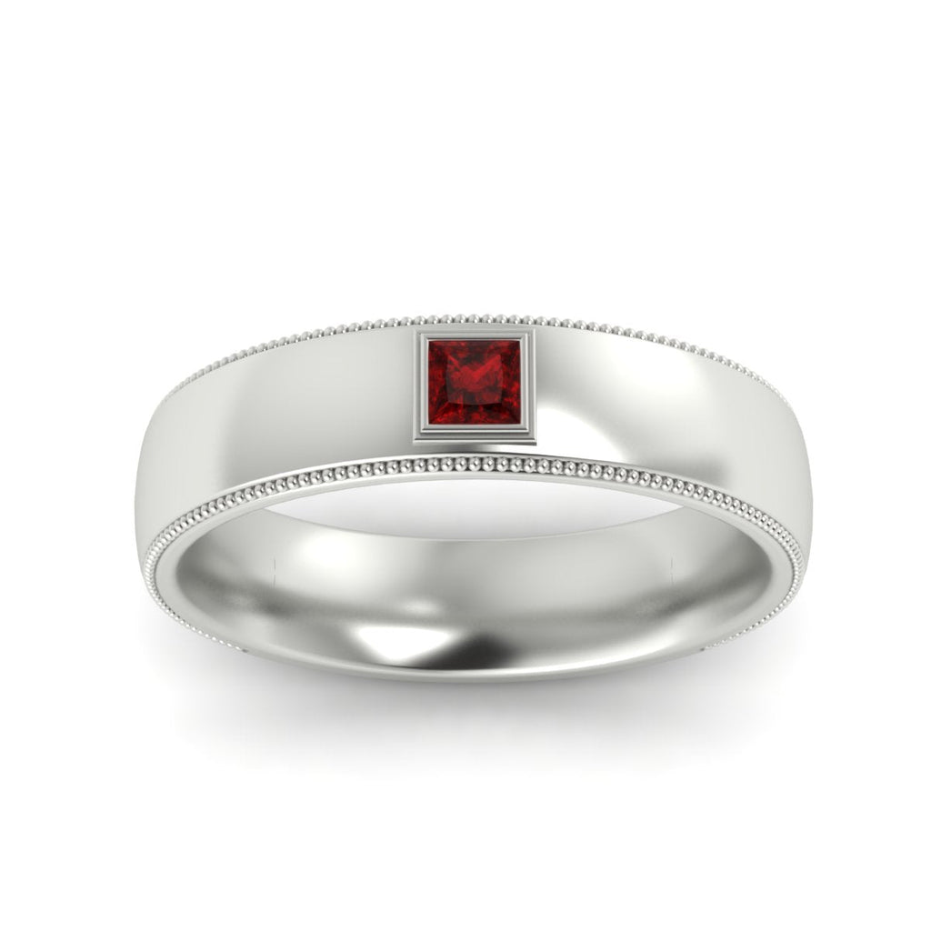 Princess Cut Mens Comfort Fit Promise Ring