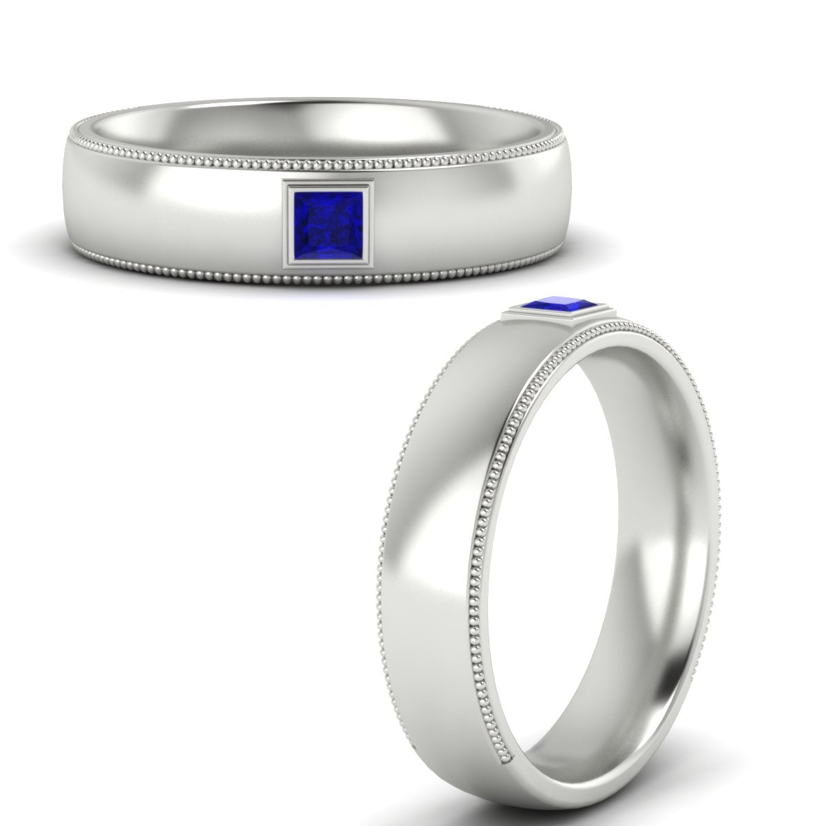 Princess Cut Mens Comfort Fit Promise Ring