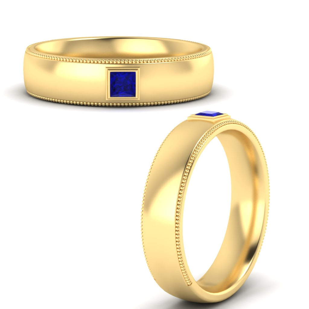 Princess Cut Mens Comfort Fit Promise Ring