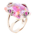 Prismatic Pink Spiny Oyster Matrix Statement Ring | Rings | Wiccan Center