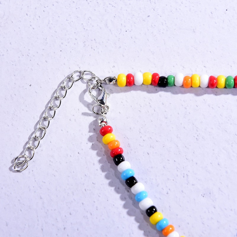 Seed Beads Love Choker Necklace Sets with Name Fashion Pearl Boho Vintage Streetwear | Necklaces | Wiccan Center
