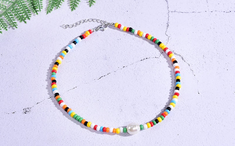 Seed Beads Love Choker Necklace Sets with Name Fashion Pearl Boho Vintage Streetwear | Necklaces | Wiccan Center