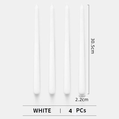 4pc Unscented 12" Candles Colored Long Stick Candle Smokeless Home Wedding Centerpiece Birthday Candle Tall Taper Candles Dripless Unscented Dinner Candle Paraffin Wax Candles | STCN43455KUKU | Wiccan Center