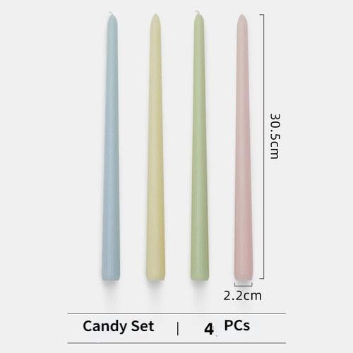 4pc Unscented 12" Candles Colored Long Stick Candle Smokeless Home Wedding Centerpiece Birthday Candle Tall Taper Candles Dripless Unscented Dinner Candle Paraffin Wax Candles | STCN43455KUKU | Wiccan Center