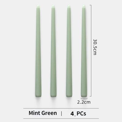 4pc Unscented 12" Candles Colored Long Stick Candle Smokeless Home Wedding Centerpiece Birthday Candle Tall Taper Candles Dripless Unscented Dinner Candle Paraffin Wax Candles | STCN43455KUKU | Wiccan Center