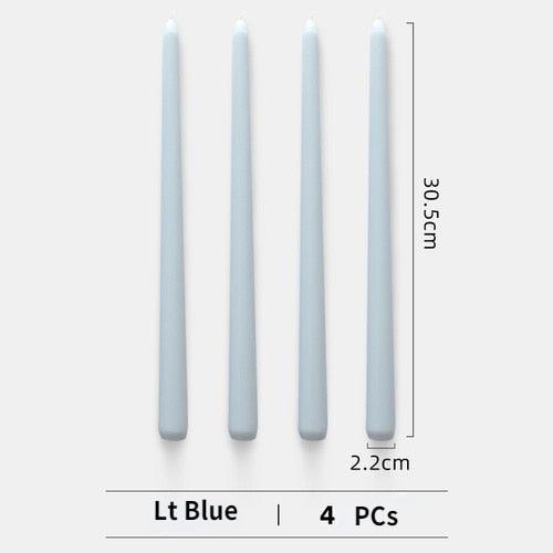 4pc Unscented 12" Candles Colored Long Stick Candle Smokeless Home Wedding Centerpiece Birthday Candle Tall Taper Candles Dripless Unscented Dinner Candle Paraffin Wax Candles | STCN43455KUKU | Wiccan Center