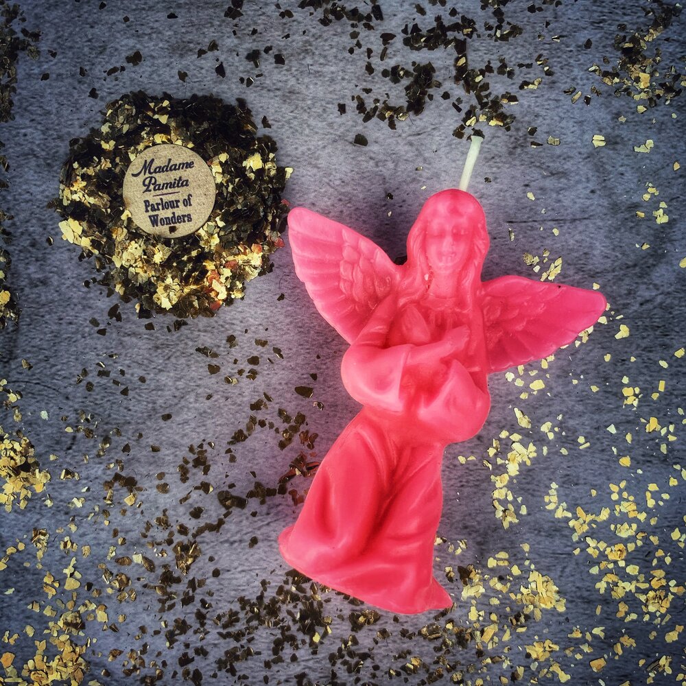 Beeswax Angel Spell Candle - Connect with Spirit Guides & Divine Blessings Magic | Beeswax Candle | Wiccan Center