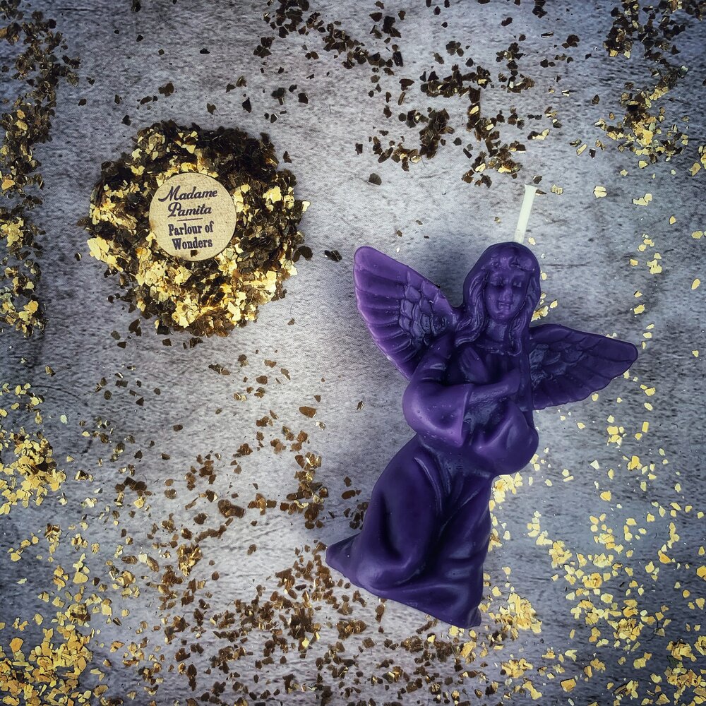 Beeswax Angel Spell Candle - Connect with Spirit Guides & Divine Blessings Magic | Beeswax Candle | Wiccan Center