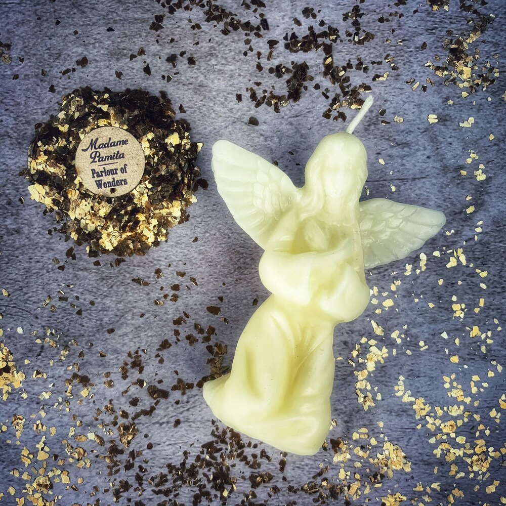 Beeswax Angel Spell Candle - Connect with Spirit Guides & Divine Blessings Magic | Beeswax Candle | Wiccan Center