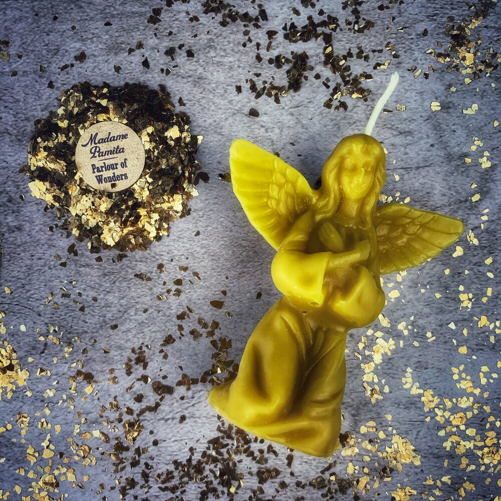 Beeswax Angel Spell Candle - Connect with Spirit Guides & Divine Blessings Magic | Beeswax Candle | Wiccan Center