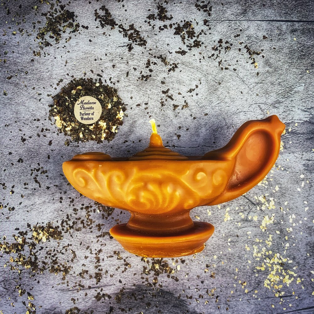 Beeswax Aladdin's Lamp Spell Candle - Wish Manifestation & Three Wishes Magic | Beeswax Candle | Wiccan Center