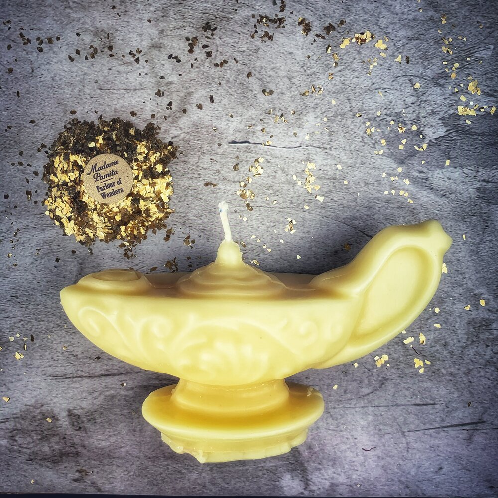 Beeswax Aladdin's Lamp Spell Candle - Wish Manifestation & Three Wishes Magic | Beeswax Candle | Wiccan Center