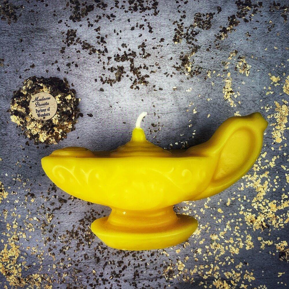 Beeswax Aladdin's Lamp Spell Candle - Wish Manifestation & Three Wishes Magic | Beeswax Candle | Wiccan Center