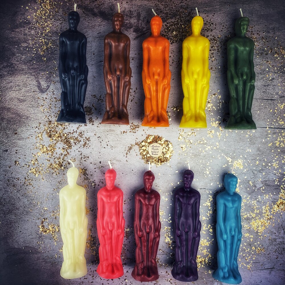 Beeswax Male Figural Spell Candle - Sympathetic Magic & Personal Power | Beeswax Candle | Wiccan Center