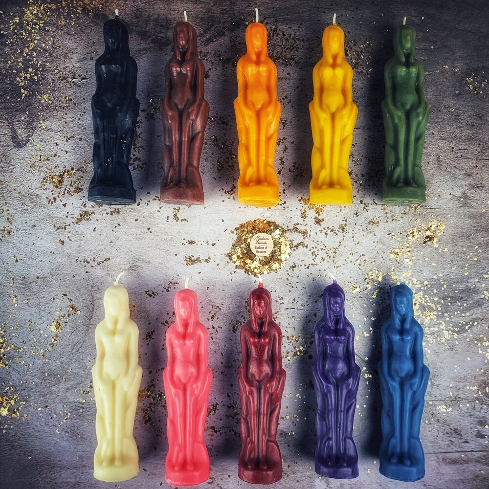 Beeswax Female Figural Spell Candle - Sympathetic Magic & Personal Power | Beeswax Candle | Wiccan Center
