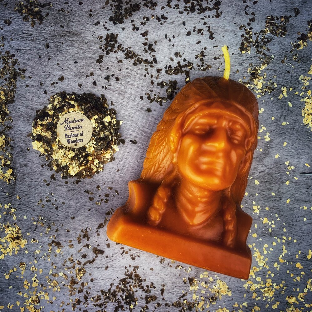 Beeswax Black Hawk Spell Candle - Spirit Guide & Social Justice Magic | Beeswax Candle | Wiccan Center