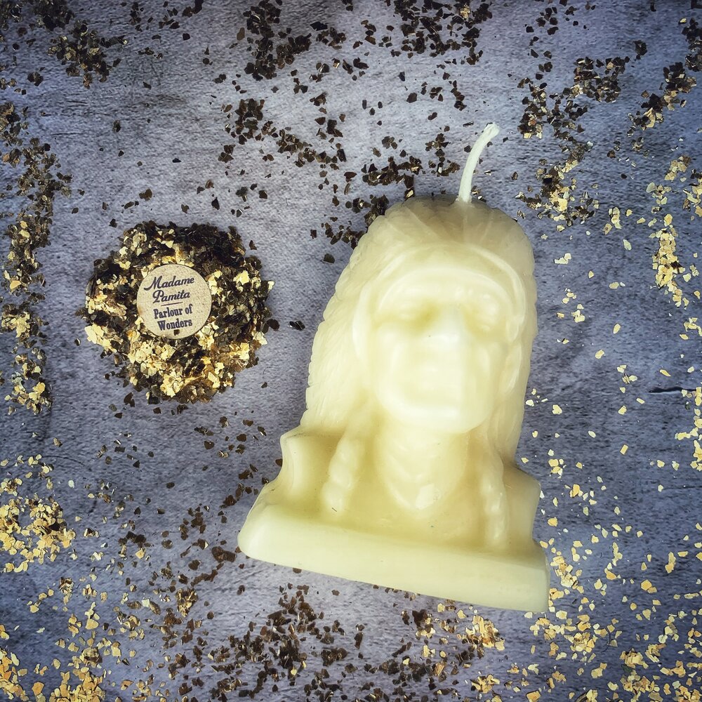 Beeswax Black Hawk Spell Candle - Spirit Guide & Social Justice Magic | Beeswax Candle | Wiccan Center