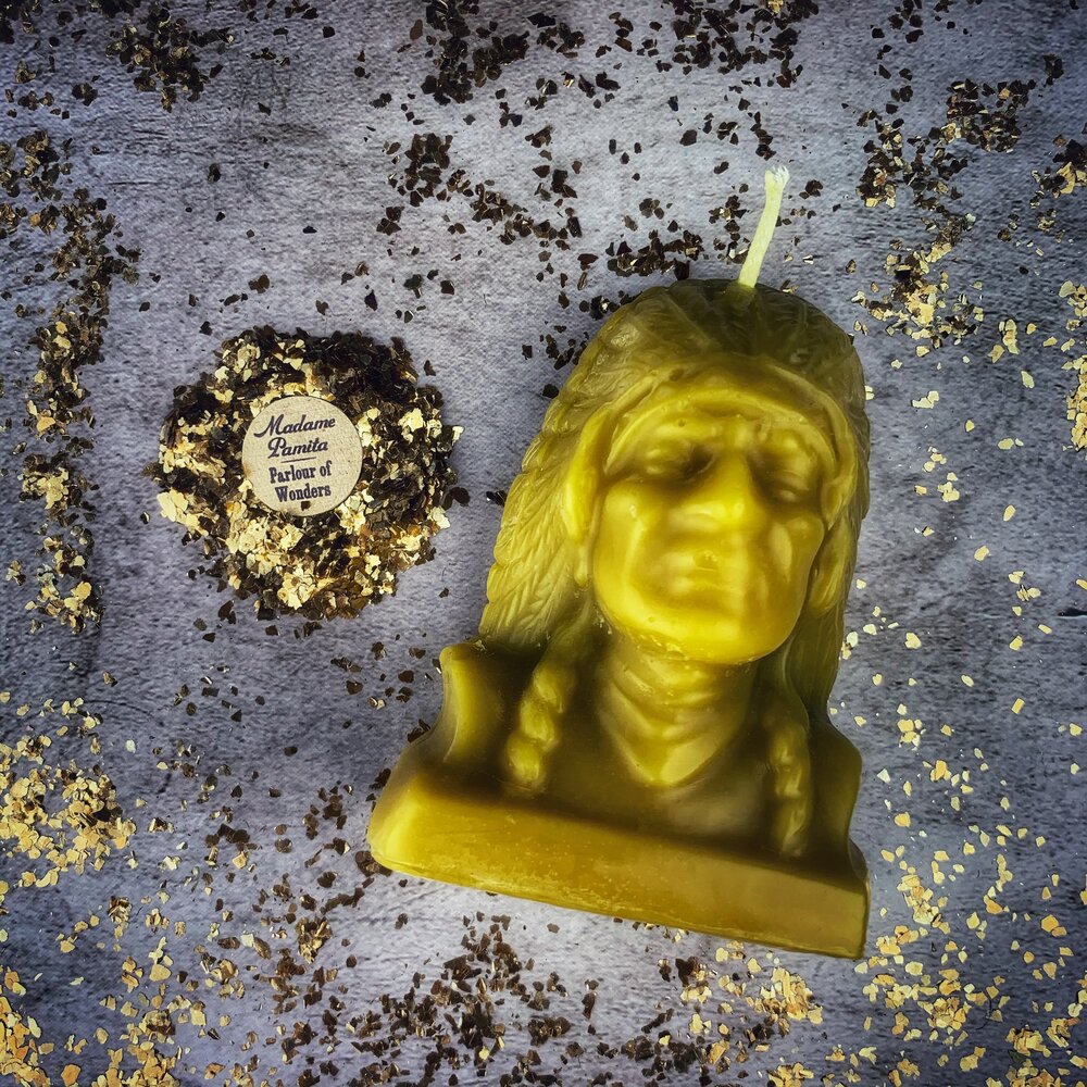 Beeswax Black Hawk Spell Candle - Spirit Guide & Social Justice Magic | Beeswax Candle | Wiccan Center