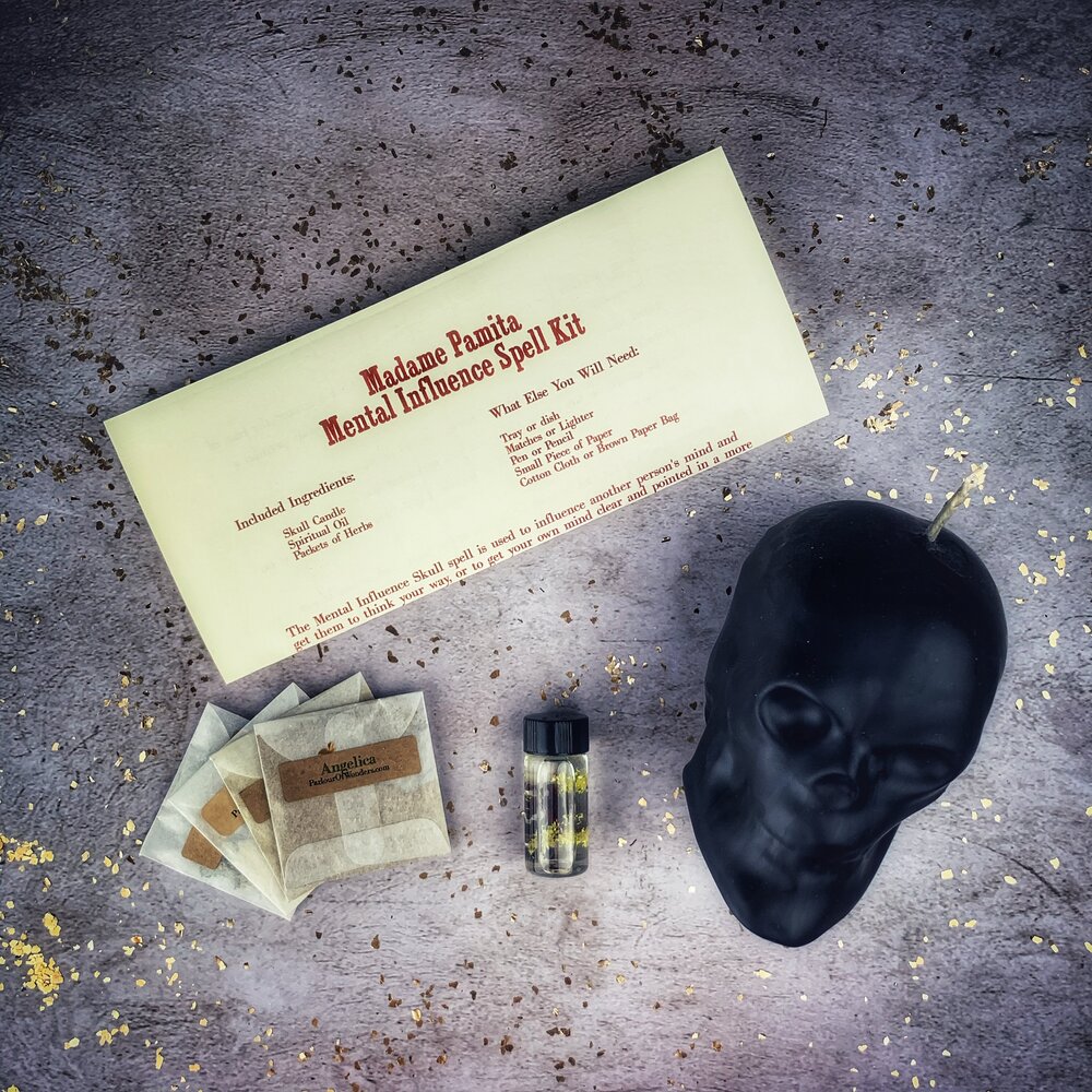 Mental Influence Skull Candle Spell Kit - Mind Control & Mental Clarity | Candle Spell Kit | Wiccan Center