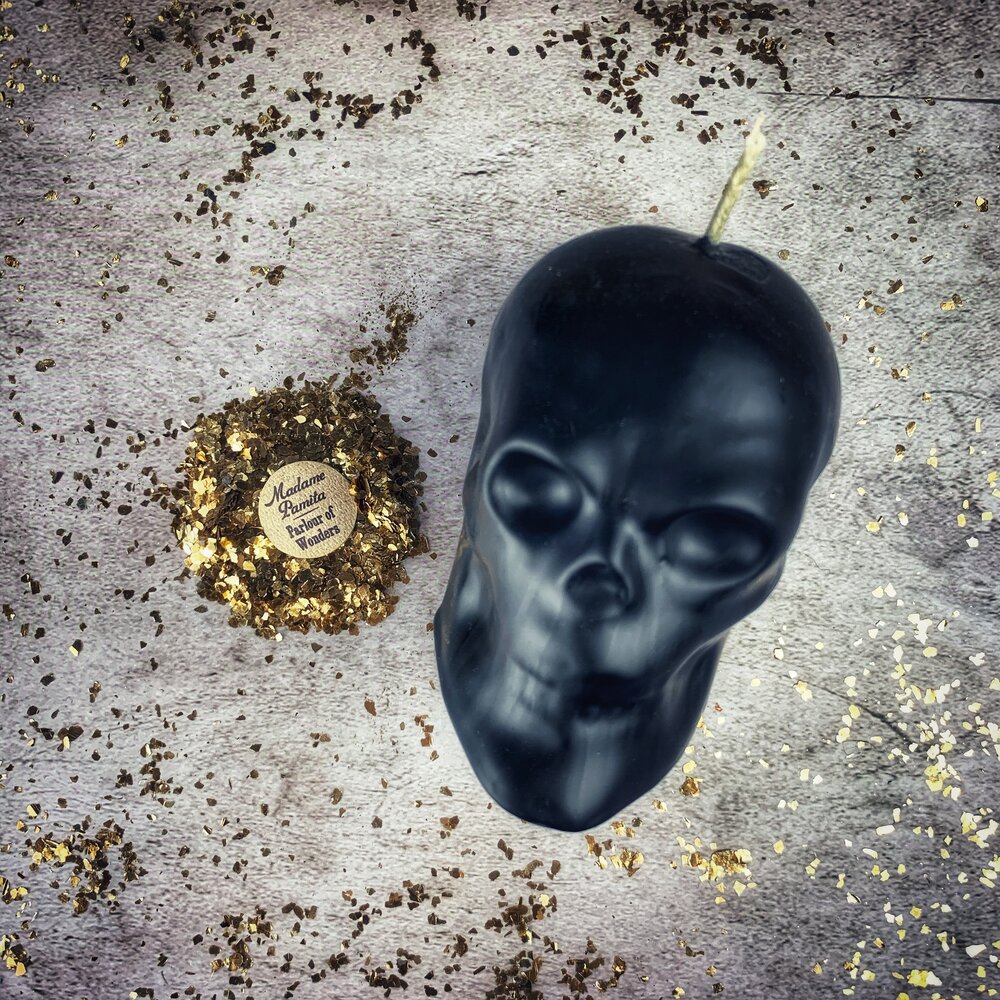 Beeswax Large Skull Spell Candle - Mind Influence & Ancestral Wisdom Magic | Beeswax Candle | Wiccan Center