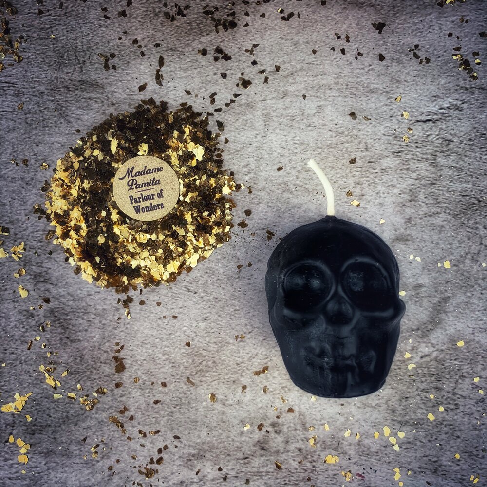 Beeswax Small Skull Spell Candle - Mind Influence & Ancestral Wisdom Magic | Beeswax Candle | Wiccan Center