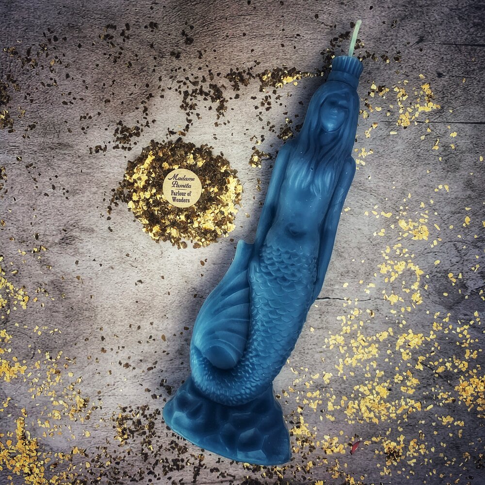 Beeswax Mermaid Magic Spell Candle - Love, Beauty & Water Goddess Magic | Beeswax Candle | Wiccan Center