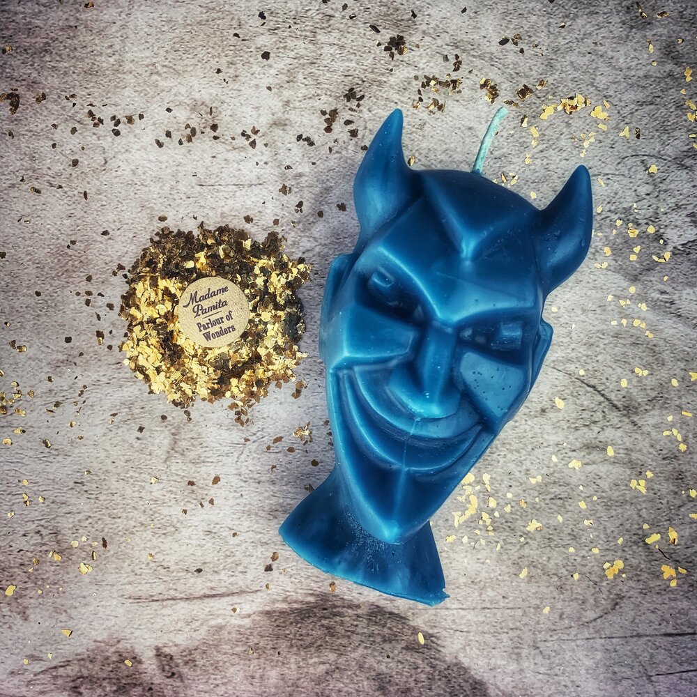 Beeswax Run Devil Run Spell Candle - Banish Evil & Invoke Trickster Magic | Beeswax Candle | Wiccan Center