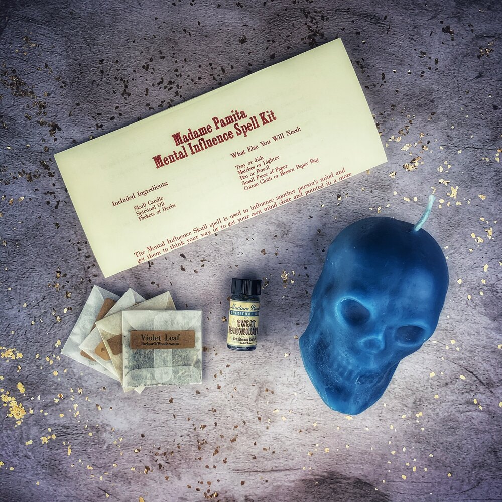Mental Influence Skull Candle Spell Kit - Mind Control & Mental Clarity | Candle Spell Kit | Wiccan Center