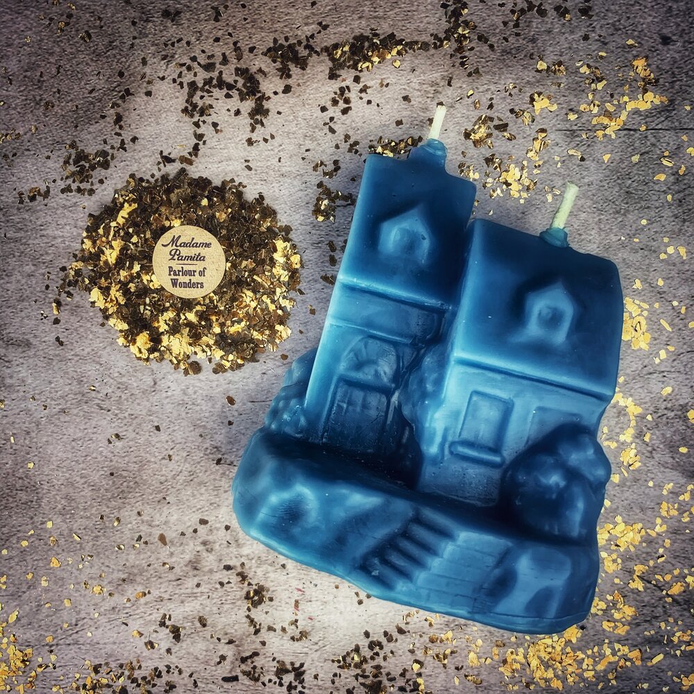 Beeswax Happy House Spell Candle - Home Protection, Harmony & Blessings Magic | Beeswax Candle | Wiccan Center