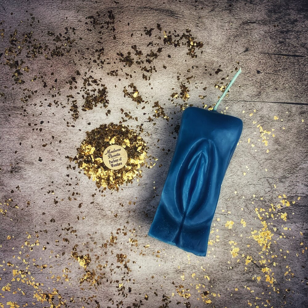 Beeswax Yoni Vulva Spell Candle - Passionate Love & Sex Magic | Beeswax Candle | Wiccan Center