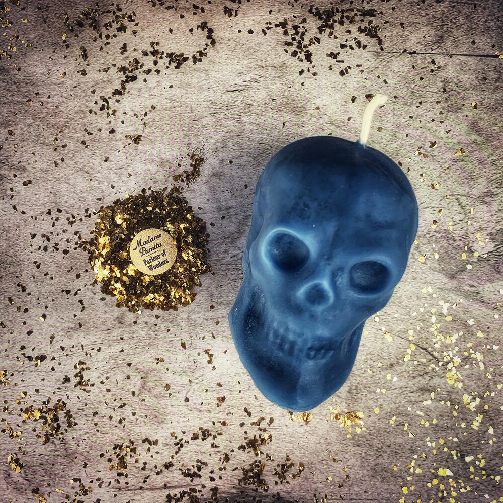 Beeswax Large Skull Spell Candle - Mind Influence & Ancestral Wisdom Magic | Beeswax Candle | Wiccan Center