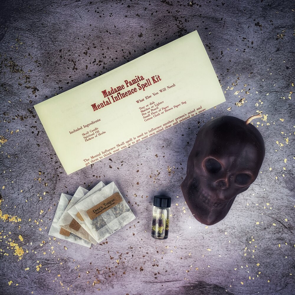 Mental Influence Skull Candle Spell Kit - Mind Control & Mental Clarity | Candle Spell Kit | Wiccan Center