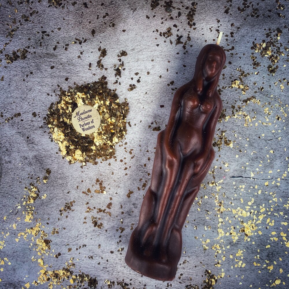 Beeswax Female Figural Spell Candle - Sympathetic Magic & Personal Power | Beeswax Candle | Wiccan Center