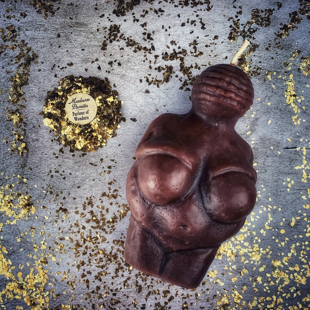 Beeswax Goddess of Willendorf Spell Candle - Feminine Power & Fertility Magic | Beeswax Candle | Wiccan Center