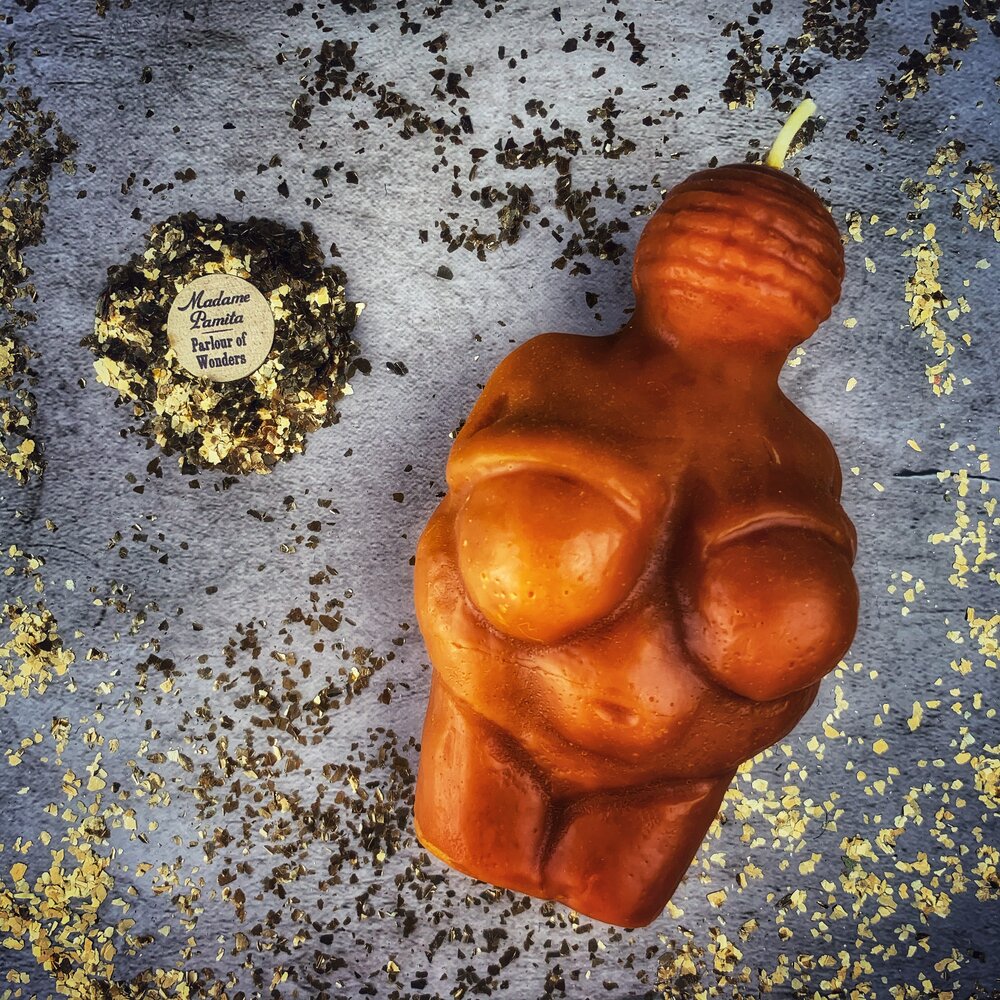 Beeswax Goddess of Willendorf Spell Candle - Feminine Power & Fertility Magic | Beeswax Candle | Wiccan Center
