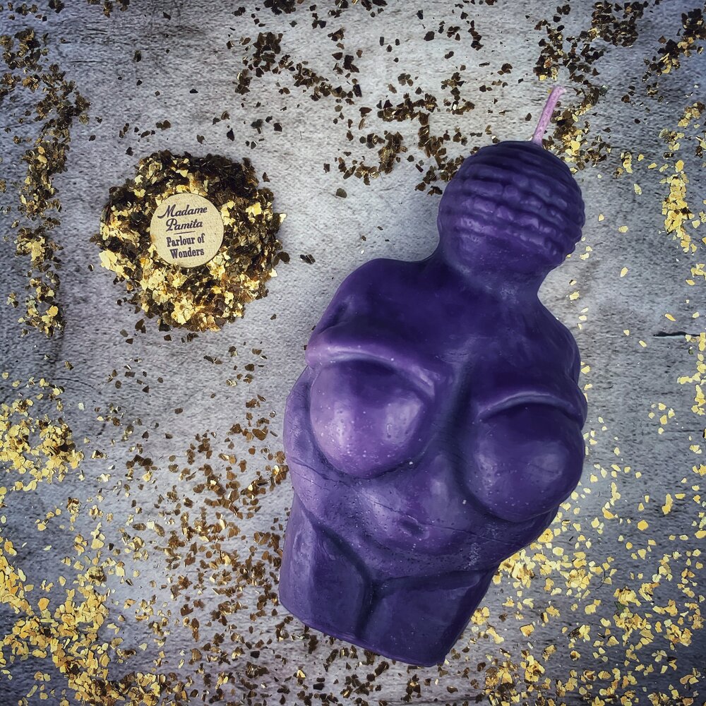 Beeswax Goddess of Willendorf Spell Candle - Feminine Power & Fertility Magic | Beeswax Candle | Wiccan Center