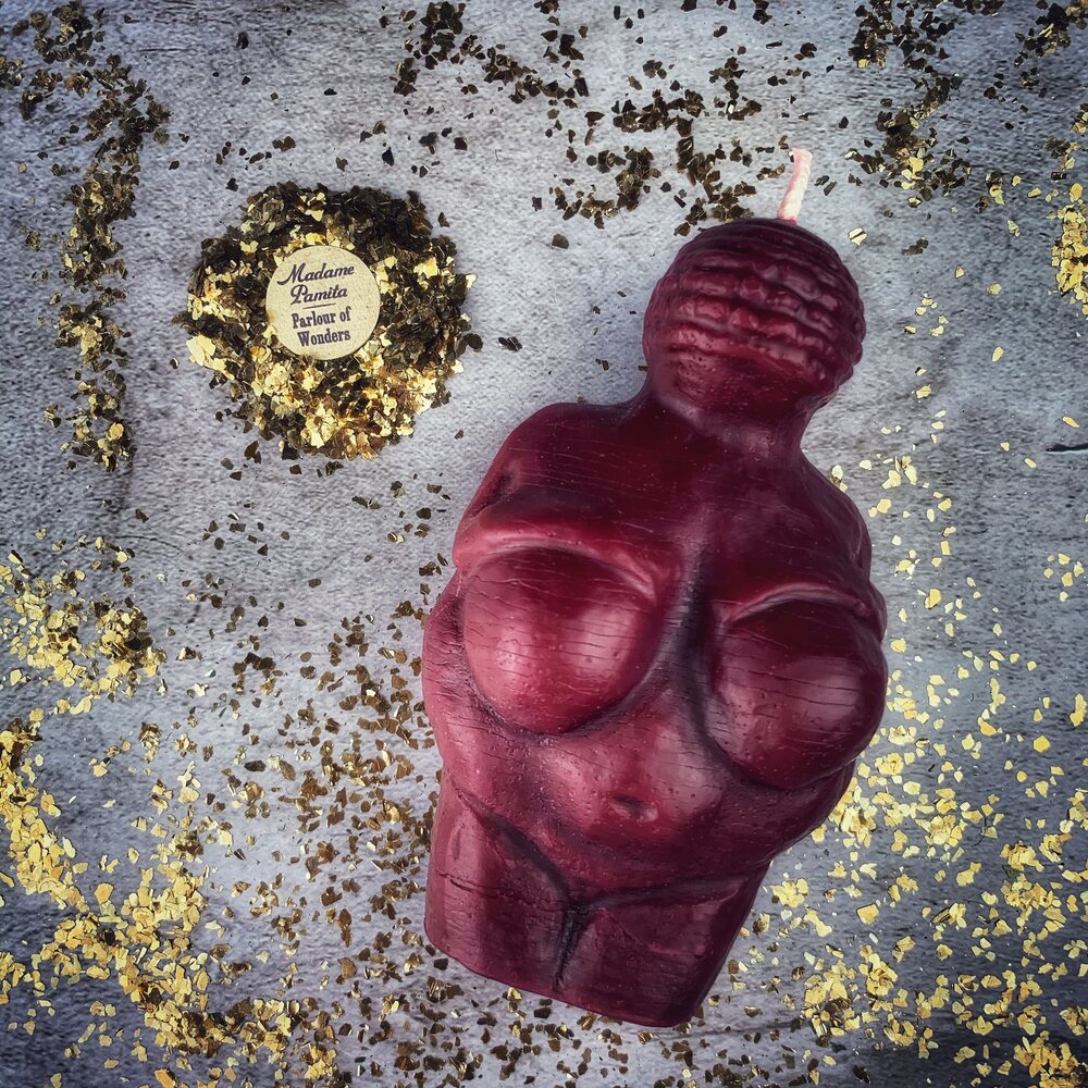 Beeswax Goddess of Willendorf Spell Candle - Feminine Power & Fertility Magic | Beeswax Candle | Wiccan Center