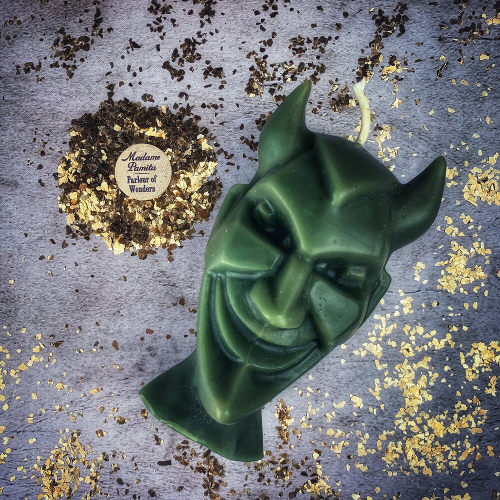 Beeswax Run Devil Run Spell Candle - Banish Evil & Invoke Trickster Magic | Beeswax Candle | Wiccan Center