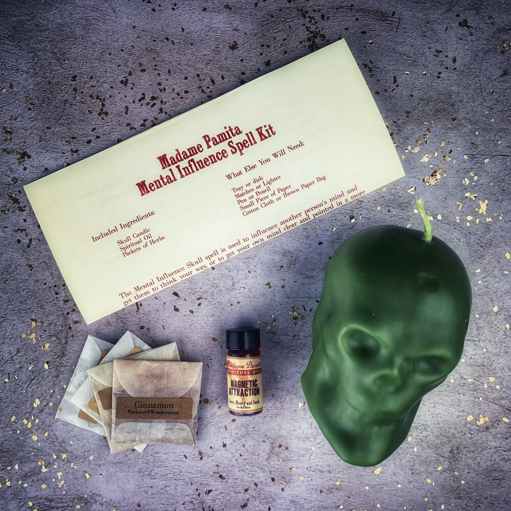 Mental Influence Skull Candle Spell Kit - Mind Control & Mental Clarity | Candle Spell Kit | Wiccan Center