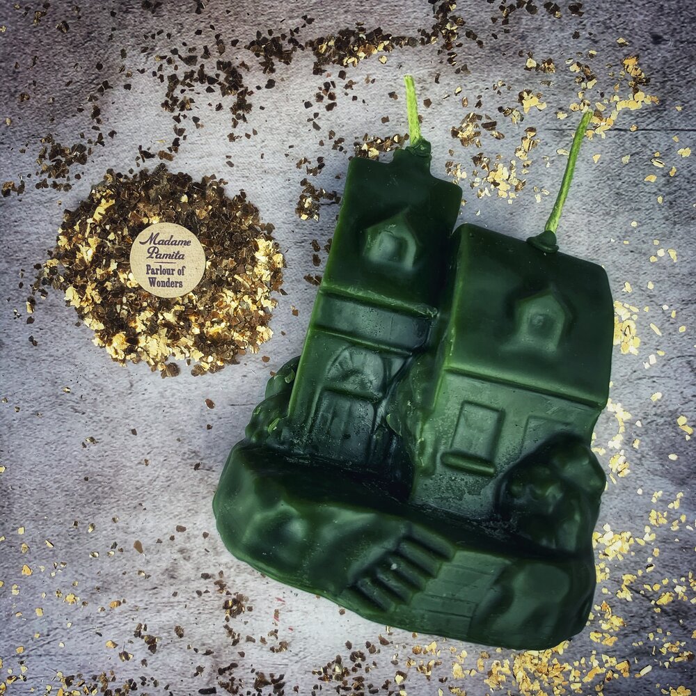 Beeswax Happy House Spell Candle - Home Protection, Harmony & Blessings Magic | Beeswax Candle | Wiccan Center