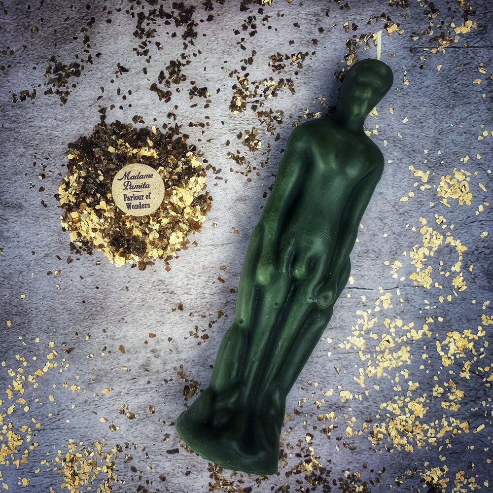Beeswax Male Figural Spell Candle - Sympathetic Magic & Personal Power | Beeswax Candle | Wiccan Center