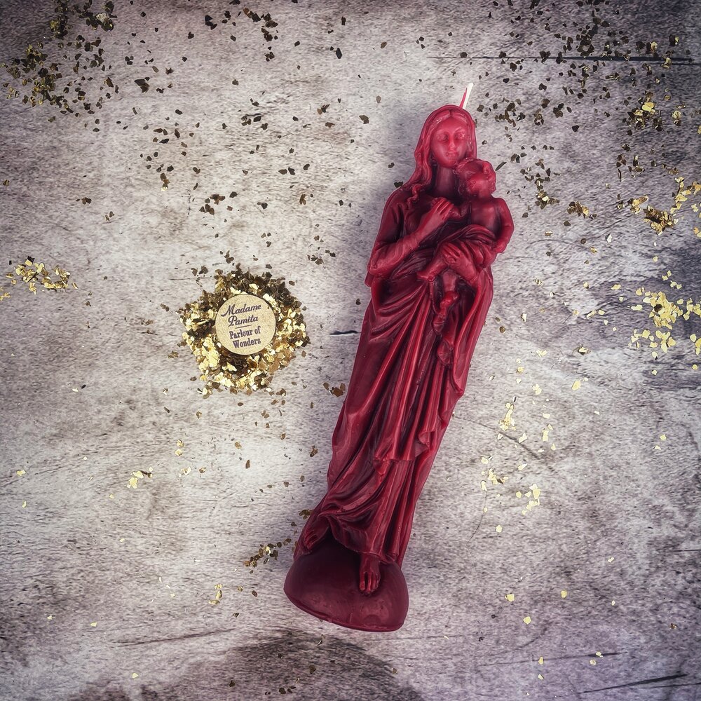 Beeswax Mother Mary Spell Candle - Divine Protection & Unconditional Love Magic | Beeswax Candle | Wiccan Center