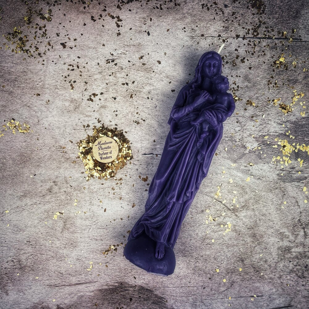 Beeswax Mother Mary Spell Candle - Divine Protection & Unconditional Love Magic | Beeswax Candle | Wiccan Center