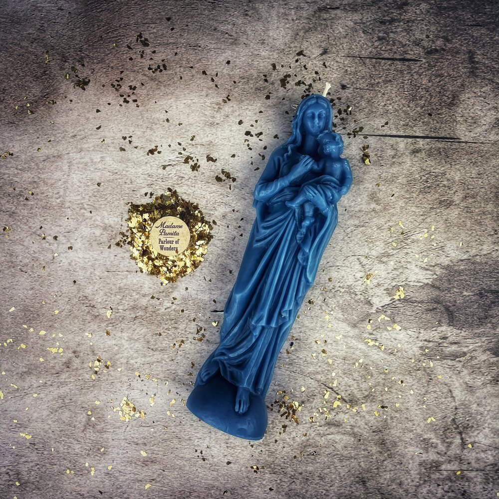 Beeswax Mother Mary Spell Candle - Divine Protection & Unconditional Love Magic | Beeswax Candle | Wiccan Center