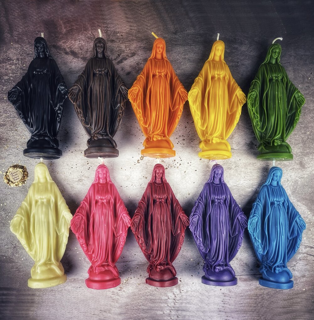 Beeswax Queen of Heaven Spell Candle - Divine Protection & Unconditional Love Magic | Beeswax Candle | Wiccan Center