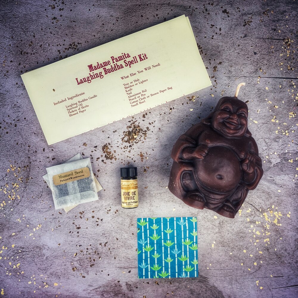 Laughing Buddha Abundance Candle Spell Kit - Wealth, Luck & Prosperity Magic | Candle Spell Kit | Wiccan Center