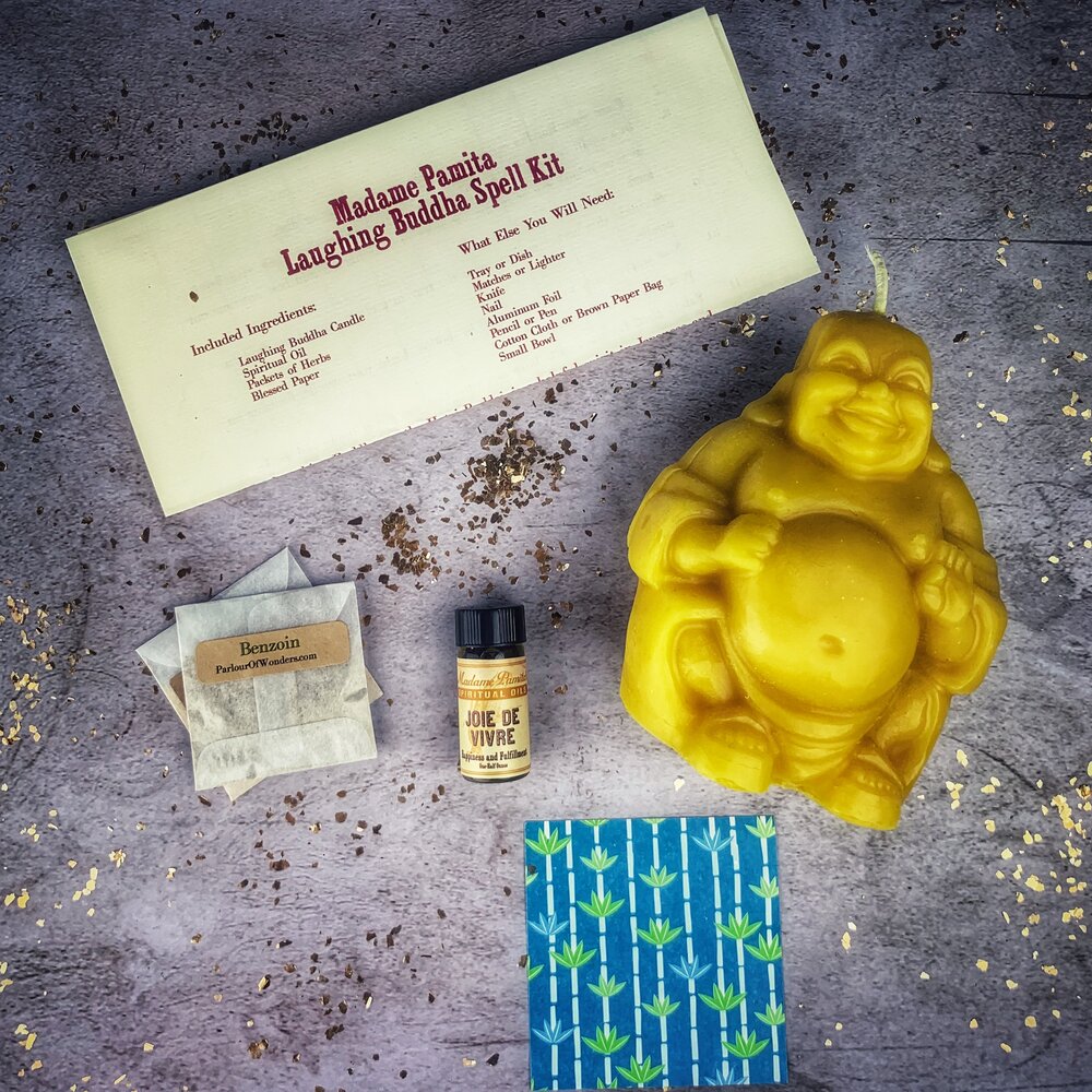 Laughing Buddha Abundance Candle Spell Kit - Wealth, Luck & Prosperity Magic | Candle Spell Kit | Wiccan Center