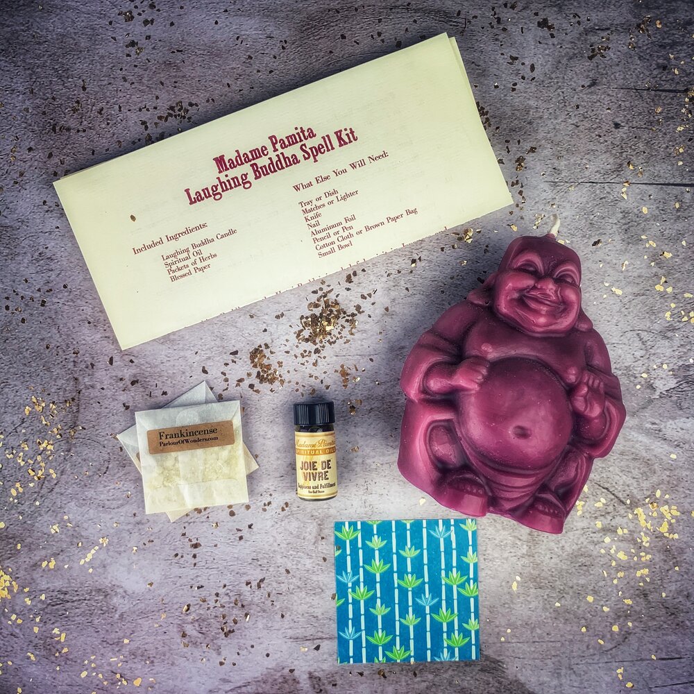 Laughing Buddha Abundance Candle Spell Kit - Wealth, Luck & Prosperity Magic | Candle Spell Kit | Wiccan Center