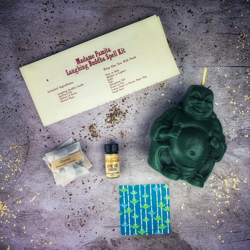Laughing Buddha Abundance Candle Spell Kit - Wealth, Luck & Prosperity Magic | Candle Spell Kit | Wiccan Center